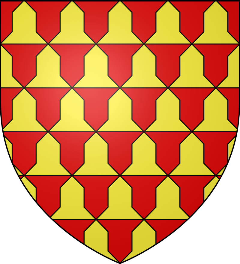 D'argent au lion de geulesVairé d'or de de gueules.